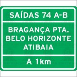 Saídas 74 A-B - Bragança Pta / Belo Horizonte / Atibaia - A 1 km
